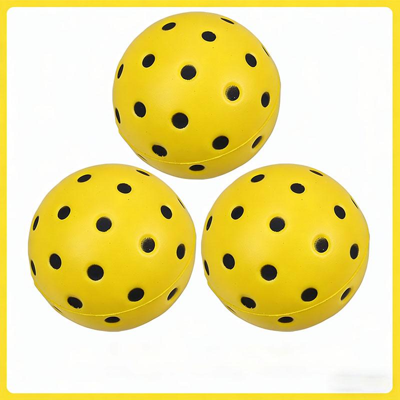 3Pcs 74mm Silent Pickleball Quiet Training Balls Soft Wear-resistant