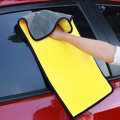 Toalha de Lavagem de Carros de Alta Densidade, Toalha de Carro Espessa de Face Dupla em Fleece Coral, Toalha Absorvente para Limpeza de Vidros, Toalha Multifuncional