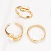 Fashionable Irregular Patterned Rings 3 Pieces Mix and Portable Set Accessory for Trendy Women Styles Daily Use