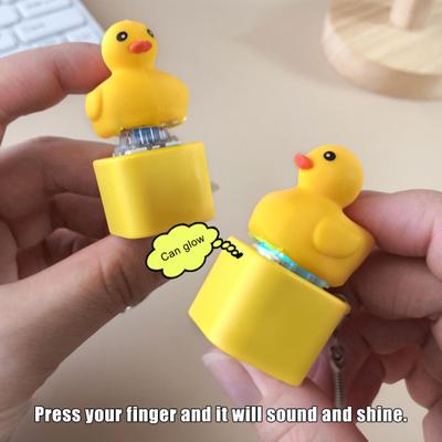 1/2/3Pcs Ducky Caps Keychain Fidget Toy Sounding Pendant Stress Reliever Duck Keyboard Fidget Toy Keychain