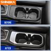 SHINEKA ABS Car Front Drink Cup Holder Decoration Cover Trim For Jeep Wrangler JL Gladiator JT 2018-2023 Interior Accessories