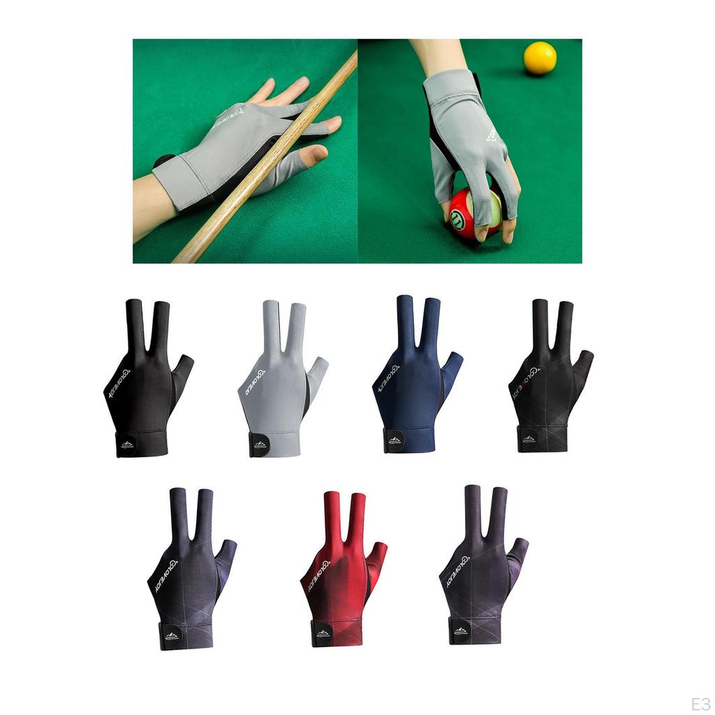 3 Fingers Gloves Pool Left Hand Snooker Indoor Game Anti Slip Elastic Breathable Professional