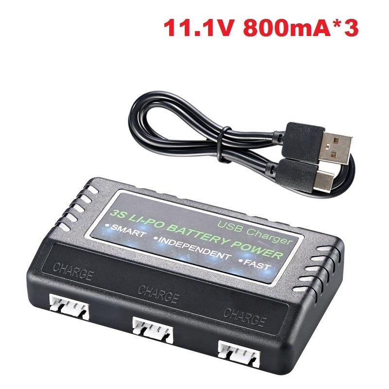 11.1V Lipo/Li-ion nabíječka baterií pro RC auto 16207 16208 16209 16210 H16 V950 3S 11.1V USB nabíječka / 3v1 Balanční nabíjecí pouzdro