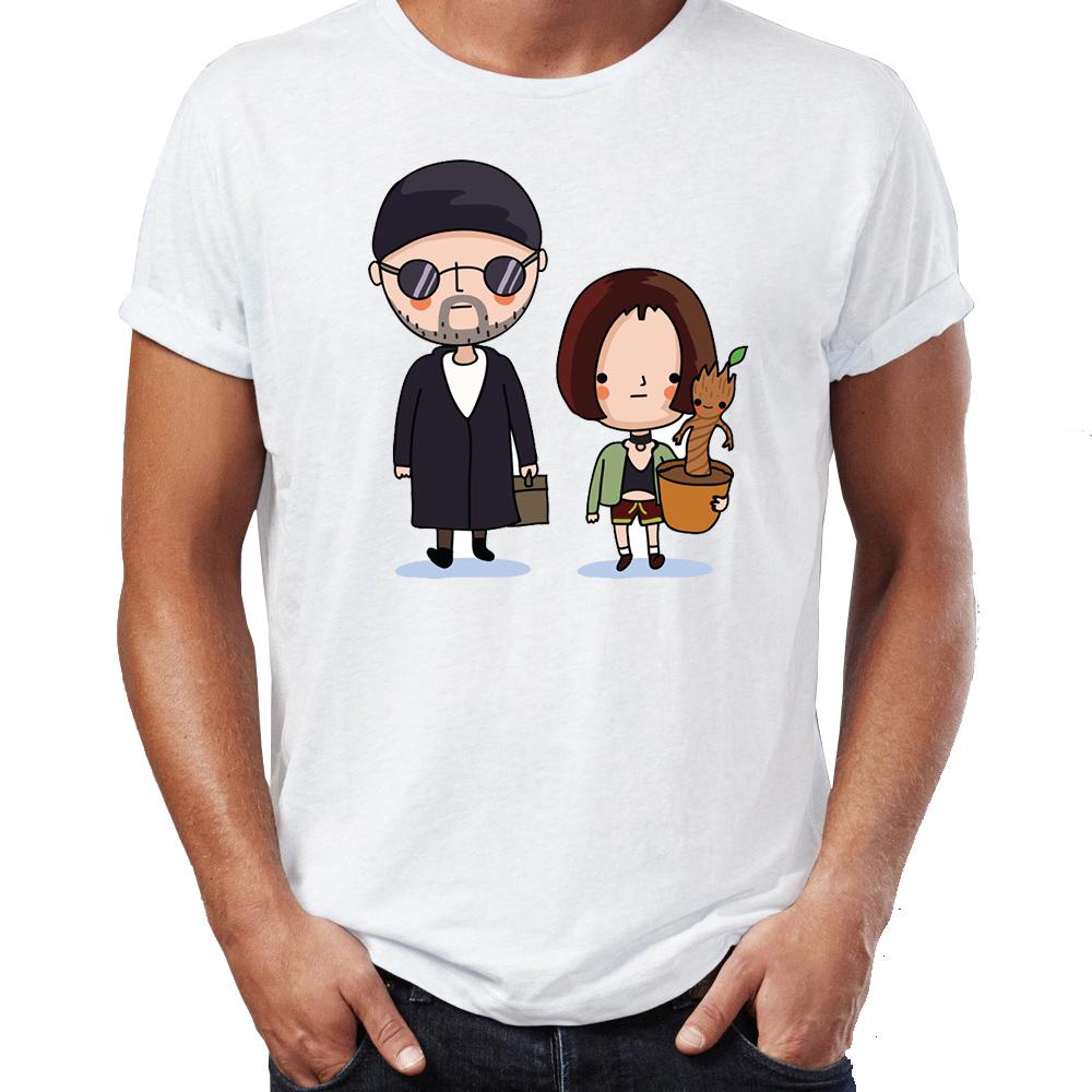 Summer Mens Tshirt Leon The Professional Matilda And Groot Funny Awesome Tshirt Hip Hop Tees Tops Harajuku Streetwear S