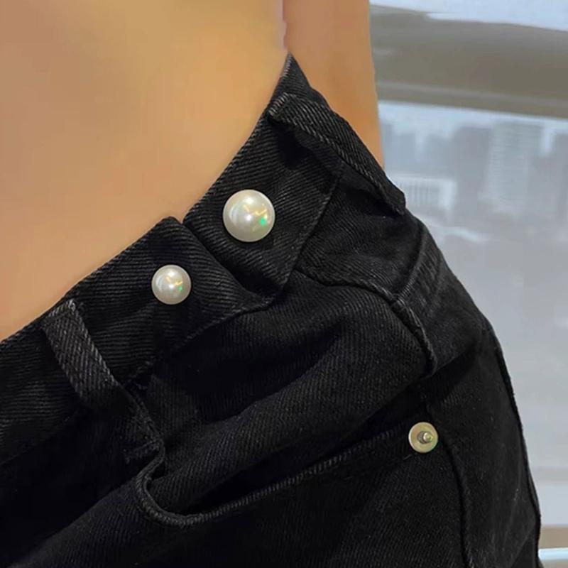 Pearl Brooch Pins For Women Safety Pins Neck Button Fashion Waist Pins For Dress Shrink Waist Circumferences