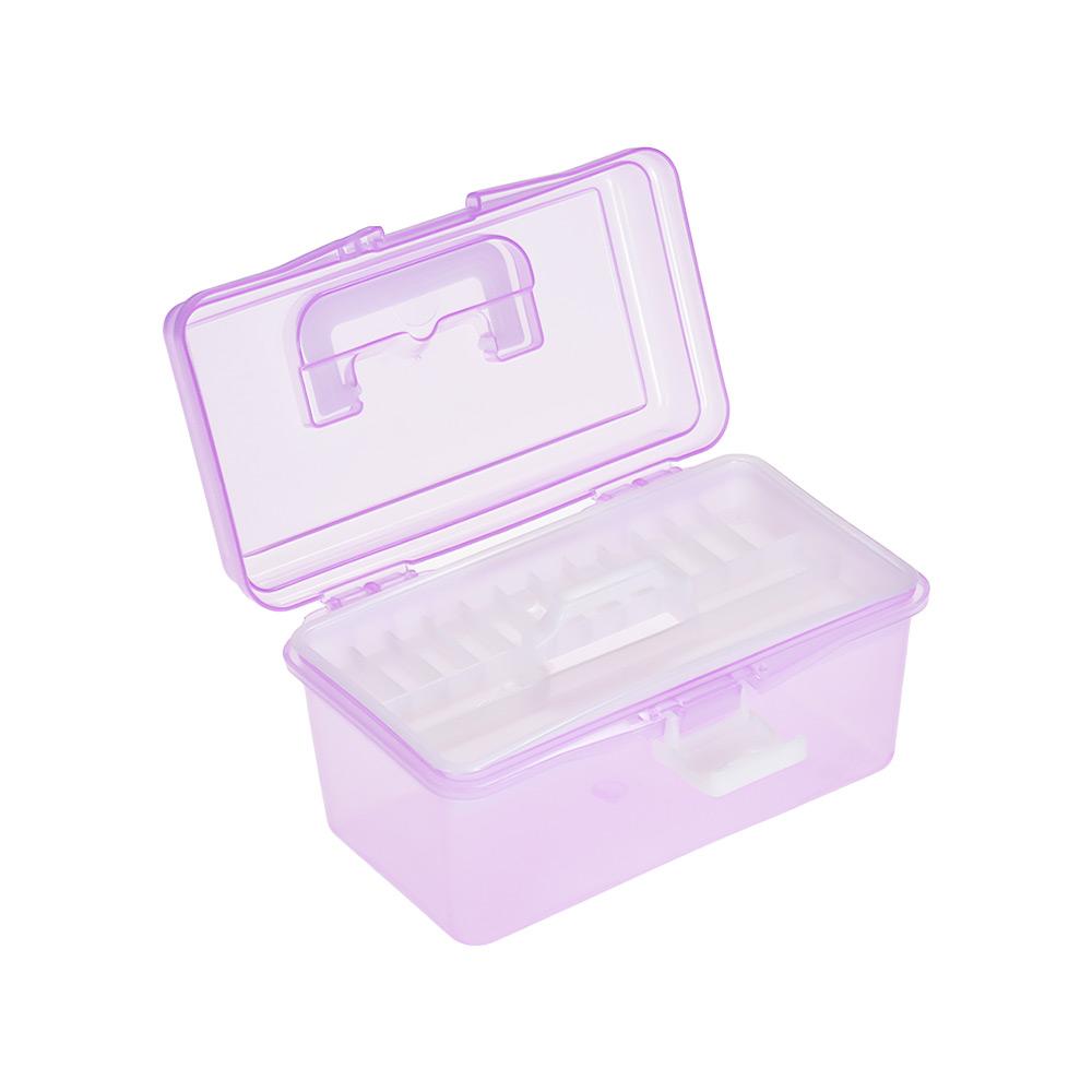 Clear Plastic Art Storage Box Watercolor Oil Painting Supplies Multipurpose Case Portable for Artists Students