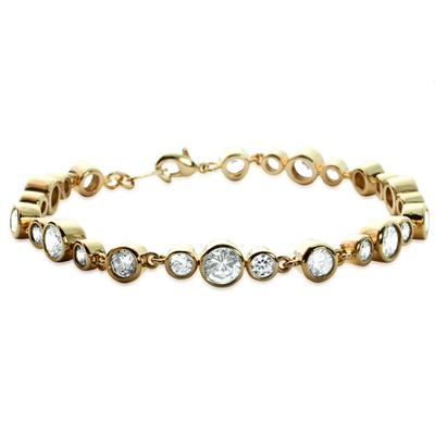 [L3857] - Gold Plated 'Goddess' Bracelet - 18 Cm 6 Mm
