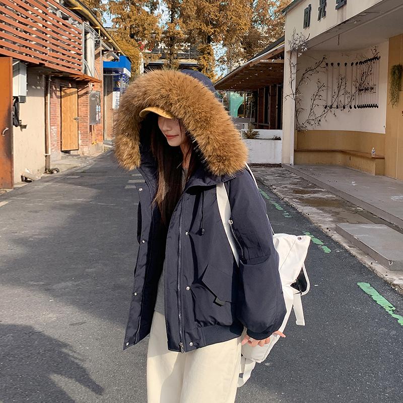 Autumn Winter Thicken Warm Parka Women Casual Sweety Solid Color Big Pocket Loose Hooded Coat Jackets Outwear
