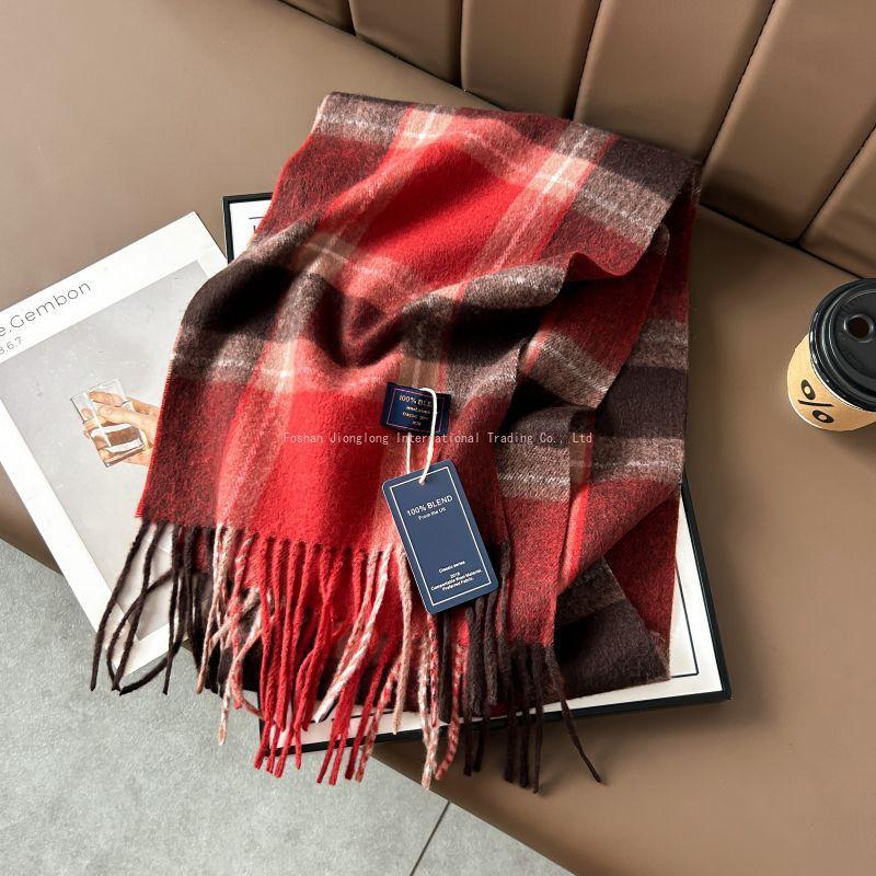 Herbst und Winter Klassischer Karierter Modischer Schal Stil Für Paare, Australische Imitation Wolle Textur Warmer Schal