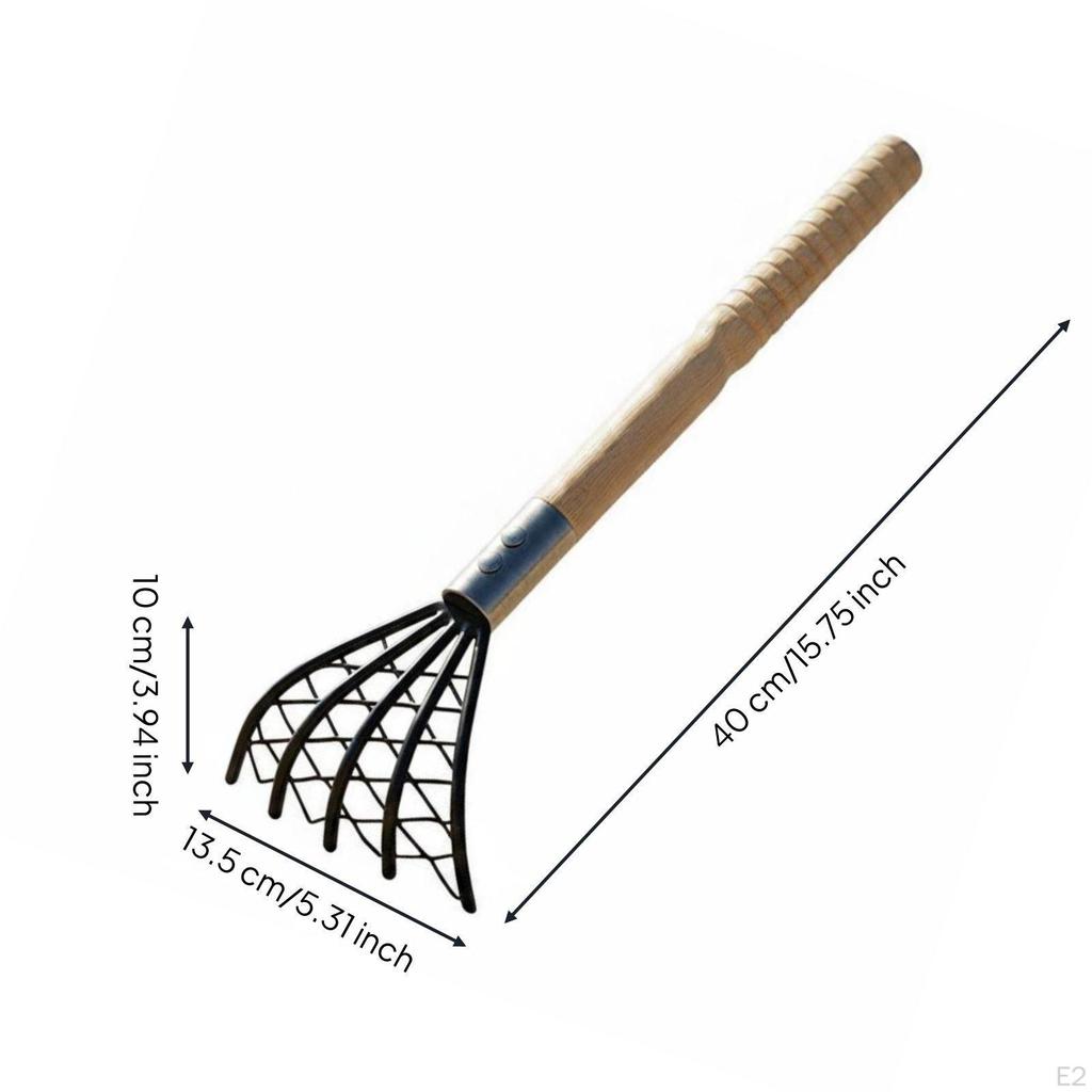 5 Claw Sand Rake Easy to Use Clamming Portable Shell Digger Tool Short with Net