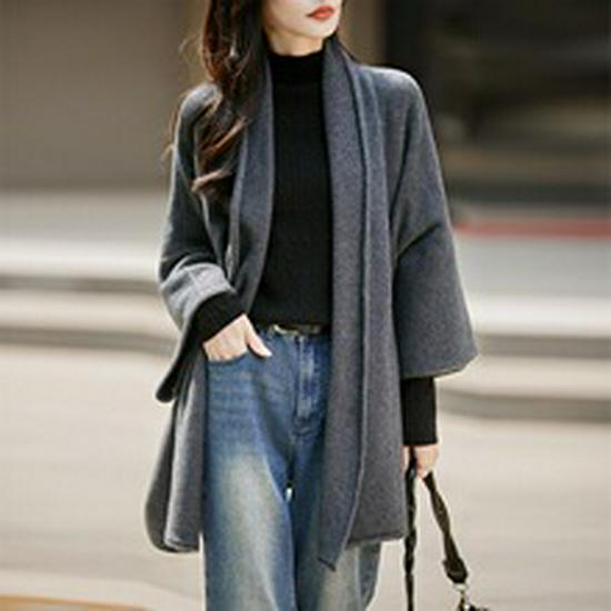 Women's Wool Cable Knit Cardigan: Retro Stand Collar Loose Sweater Coat, Available in Multiple Colors