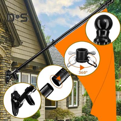 Kit asta portabandiera per casa in acciaio inox spesso esterno per portico, asta portabandiera per bandiera da 3x5', supporto girevole e regolabile