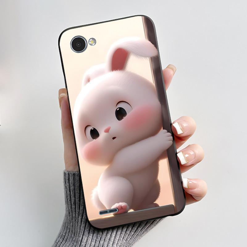 Cute Case For LG Q6 Fundas LG G6 Mini Capa Coque Printing Shell Protective Cover Soft Silicone Cartoon Black Casing
