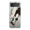 Phone Cover For Samsung Galaxy Z Flip 6 5 4 Case Transparent For Samsung Z Flip 3 Hard PC Foldable Bags Cartoon Black Cat Couple