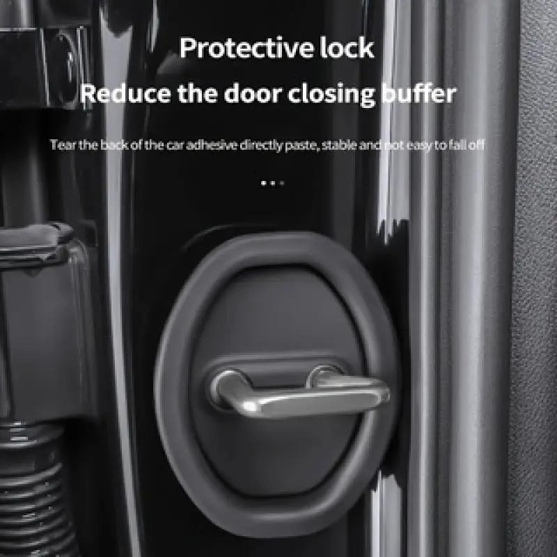 Universal Silicone Door Lock Set 4-piece Set - Shock Absorption Quietness Buffering Rust Prevention Improve Vehicle Safety