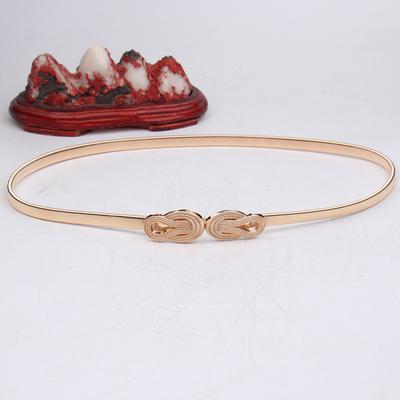 Einfache Dekoration Damen Metall Feder Taillenkette, Wolkenschnalle Elastische Kette Dünner Gürtel