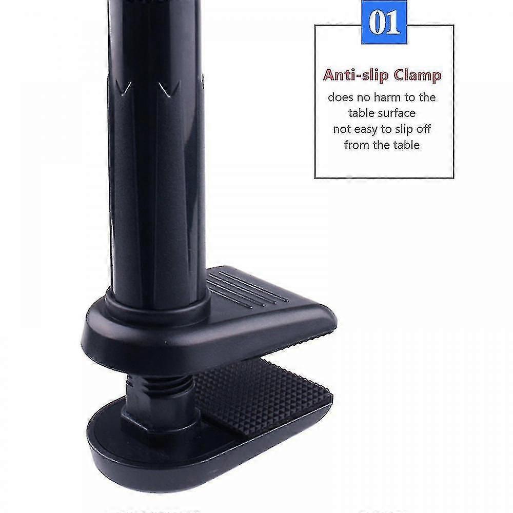 Alloy Hair Dryer Stand 360 Degree Rotating Hands Free Hair Dryer Stand With Clamp Blow Dryer Holder Adjustable Height Hair Dryer Holder