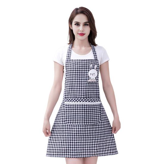 Cute Cartoon Rabbit Kitchen Apron for Men Women Pink White