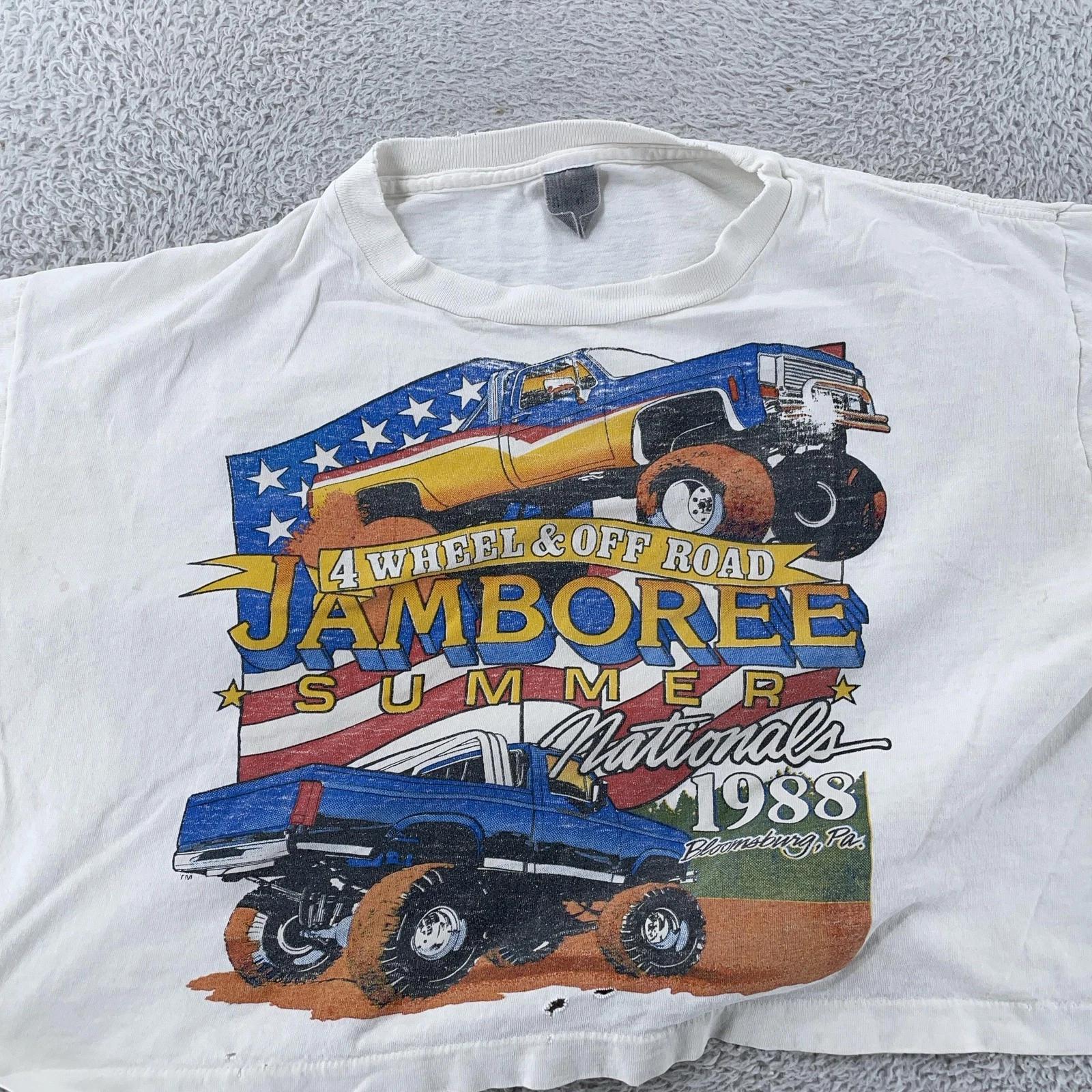 Vintage 1988 4 Wheel & Off Road Jamboree BELLY CROP T-Shirt L Racing 4x4 Truck L