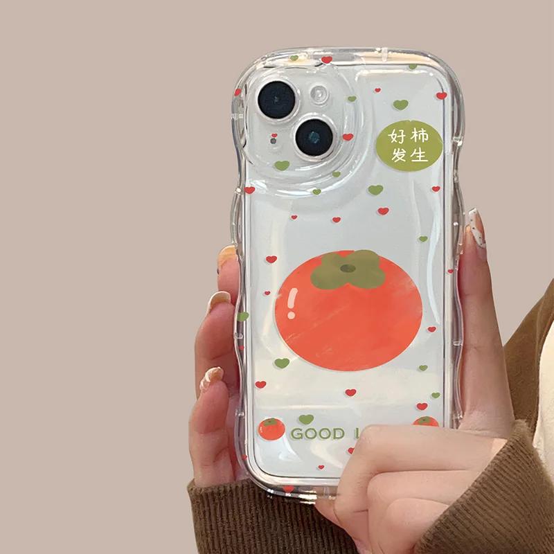 

Модный прозрачный чехол для телефона с рисунком цветов, фруктов и волн для iPhone 15 13 12 11 14 Pro MAX XS X XR SE 8 14Plus Прозрачный чехол Fundas 7Plus or 8Plus