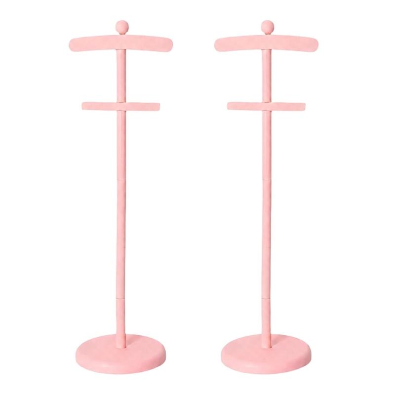 Wooden Baby Clothing Rack 2-Pack, Freestanding Hanging Stations, Baby Shower Centerpiece, Display Stand Hanger for Coat, Dresses, Uniforms, Hats, and