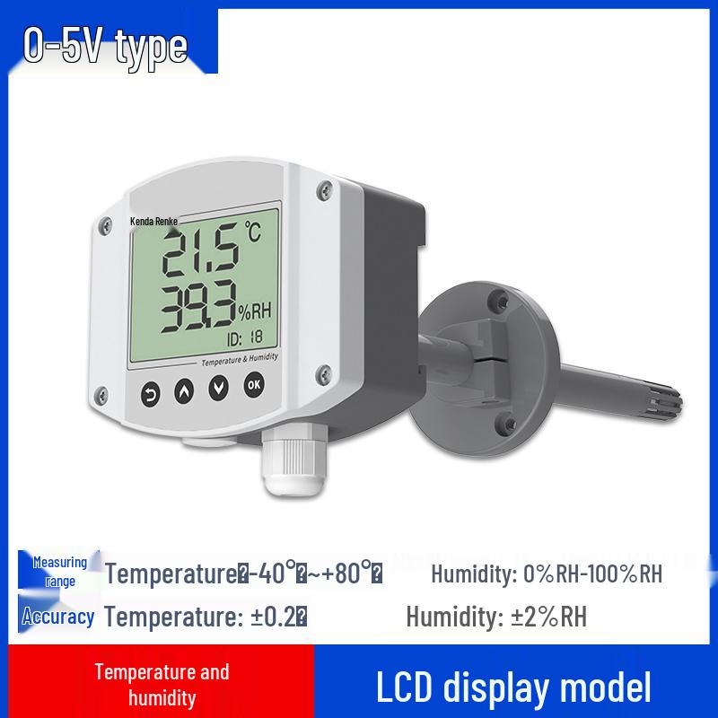 High Precision RS485 Duct Temperature & Humidity Sensor with Display for Industrial Air Conditioning