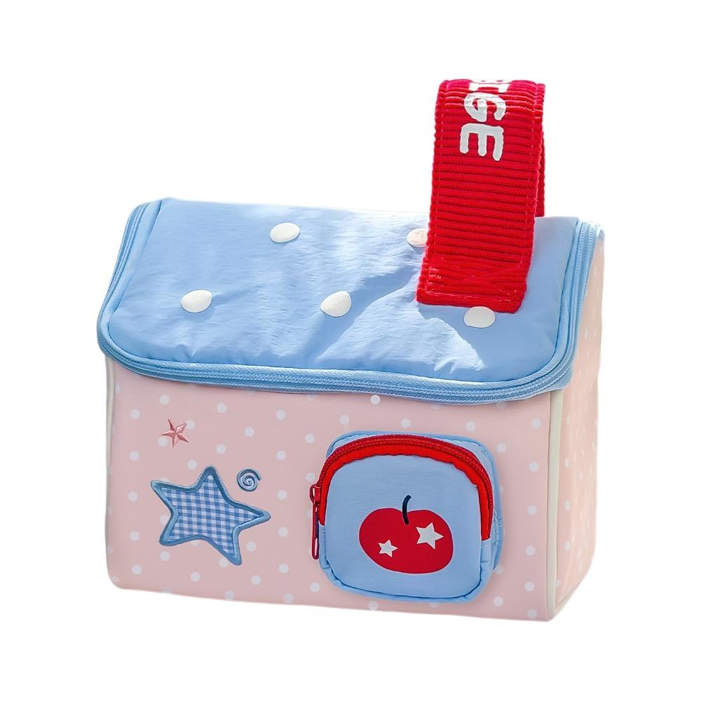 House Shape Toiletry Bag Fruits Cake Star Dots Makeup Bag Multi Functional Makeup Pouch Bathroom синий