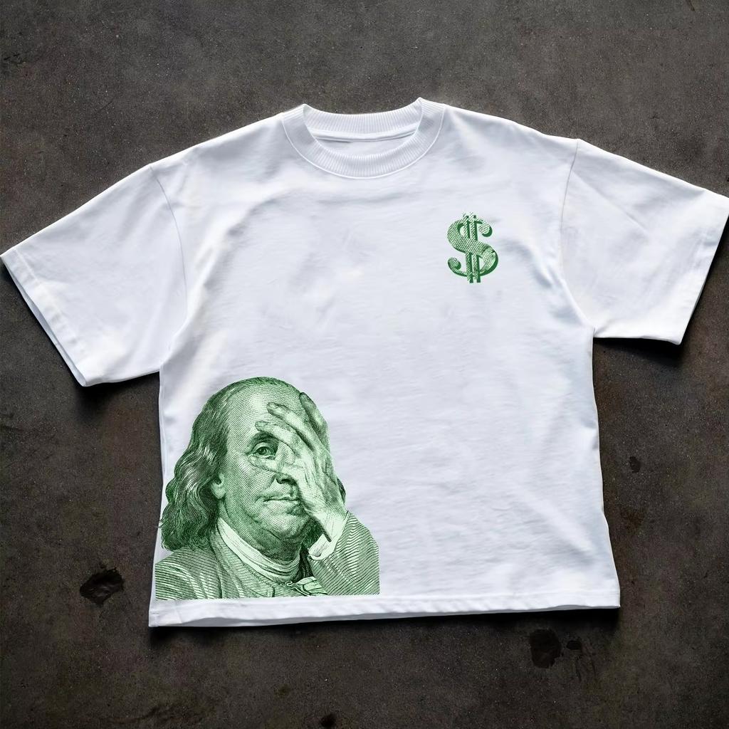 2026 MenWomen Oversized TShirt Funny Benjamin Franklin Money Print Graphic Tee Sleeve Casual Streetwear Loose Fit Daily Top