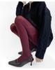 Women's Slimming Retro Diamond Jacquard Cotton Tights - Korean Style Hollow Out for Autumn/Winter