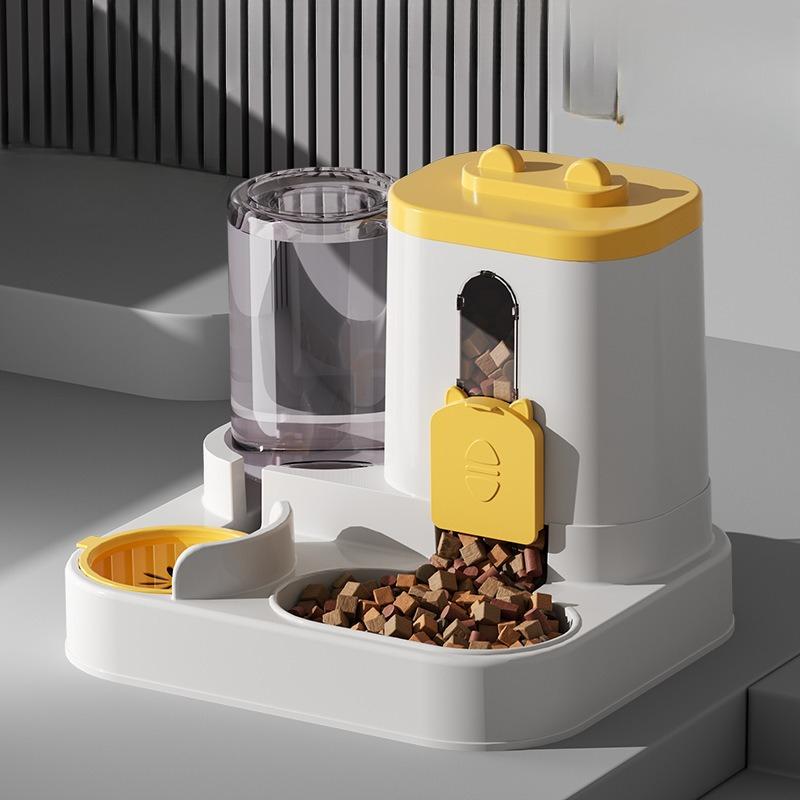 Cat Face Feeding Device, Water and Dry Food Combined Feeder, Feeding Bowl, Wet and Dry Separation Dog Bowl, Cat Bowl, Storage Food Bowl