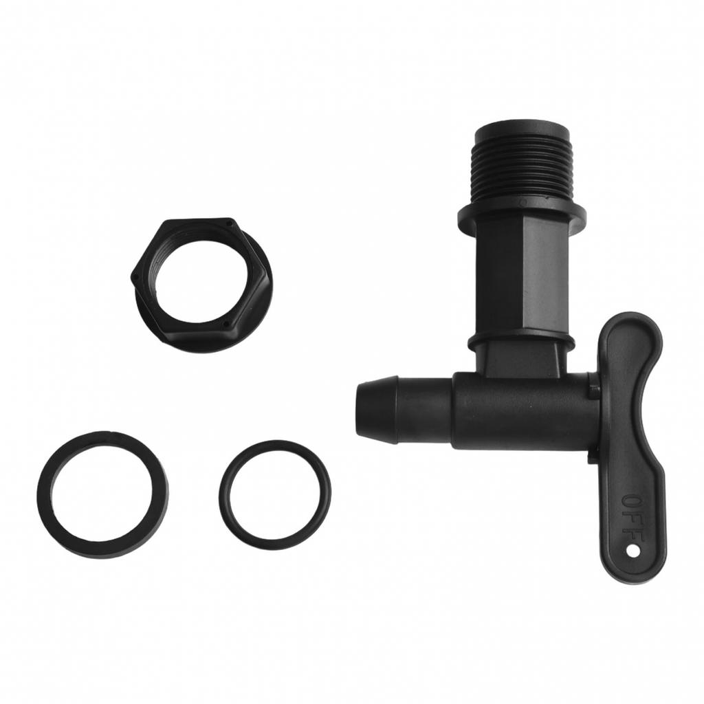 Water Butt Tap Faucet 25.4mm Thread Adaptor Beer Black
