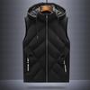 Men's Large Hooded Slim Fit Down Cotton Vest - Youth Trend Waistcoat