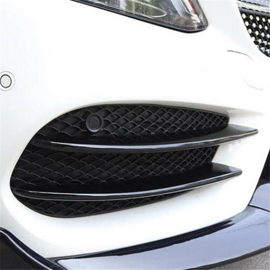 Front Fog Light Decorative Cover Trim For 2015-2018 Mercedes-Benz C Class Glossy