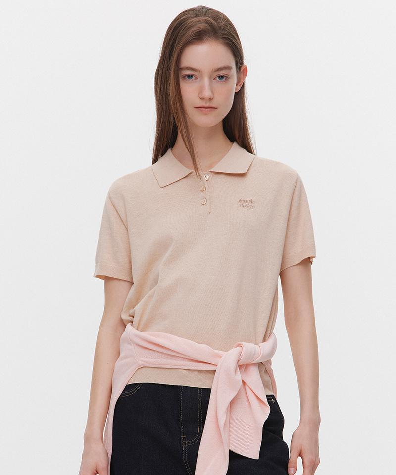 MARIE CLAIRE Basic Logo Button Collar Knit (Magbkn09Mbe)