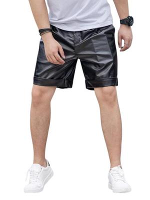Fitnessstudio Einzigartig Stilvoll Schwarz Biker 100% Leder Shorts Echtes Lammleder Boxer Herren