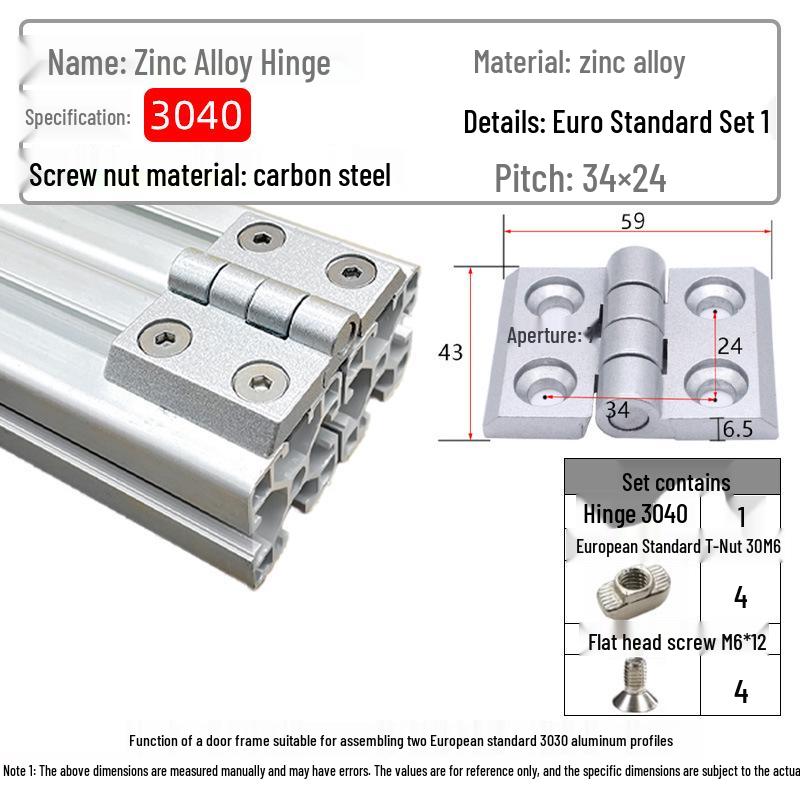 Hochleistungsscharniere aus Zinklegierung für Aluminiumprofiltüren (20/30/40/45)