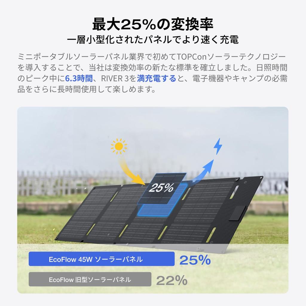EcoFlow 45W Solar Hoch Solar Solar Monokristallin Hohe Umwandlung Direkte Ladung für IP68 Wasserdicht und Ohne Basis Einfach für Notfall Tragbare Energie