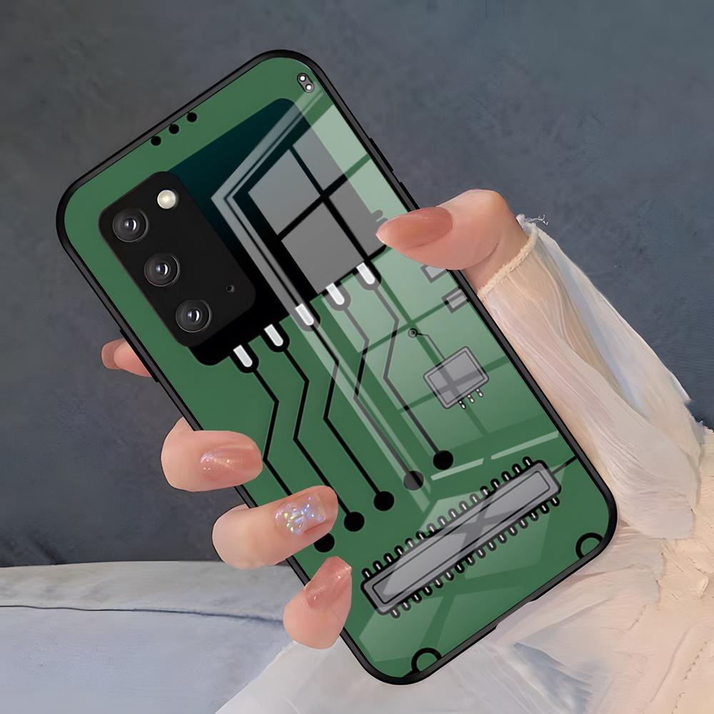 Creative Circuit Board Phone Case For Samsung A25 A13 A33 5G A54 A36 A35 A56 A52 A14 Shockproof Glass Cover