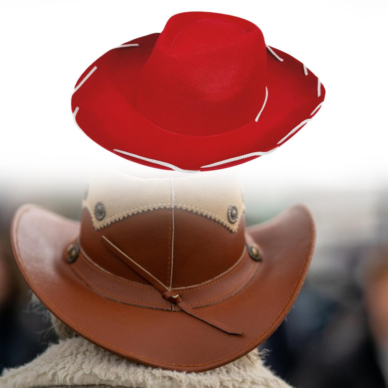 

Ковбойская шляпа для ковбойши, костюм с большими полями, плоская защита от солнца для косплея красный