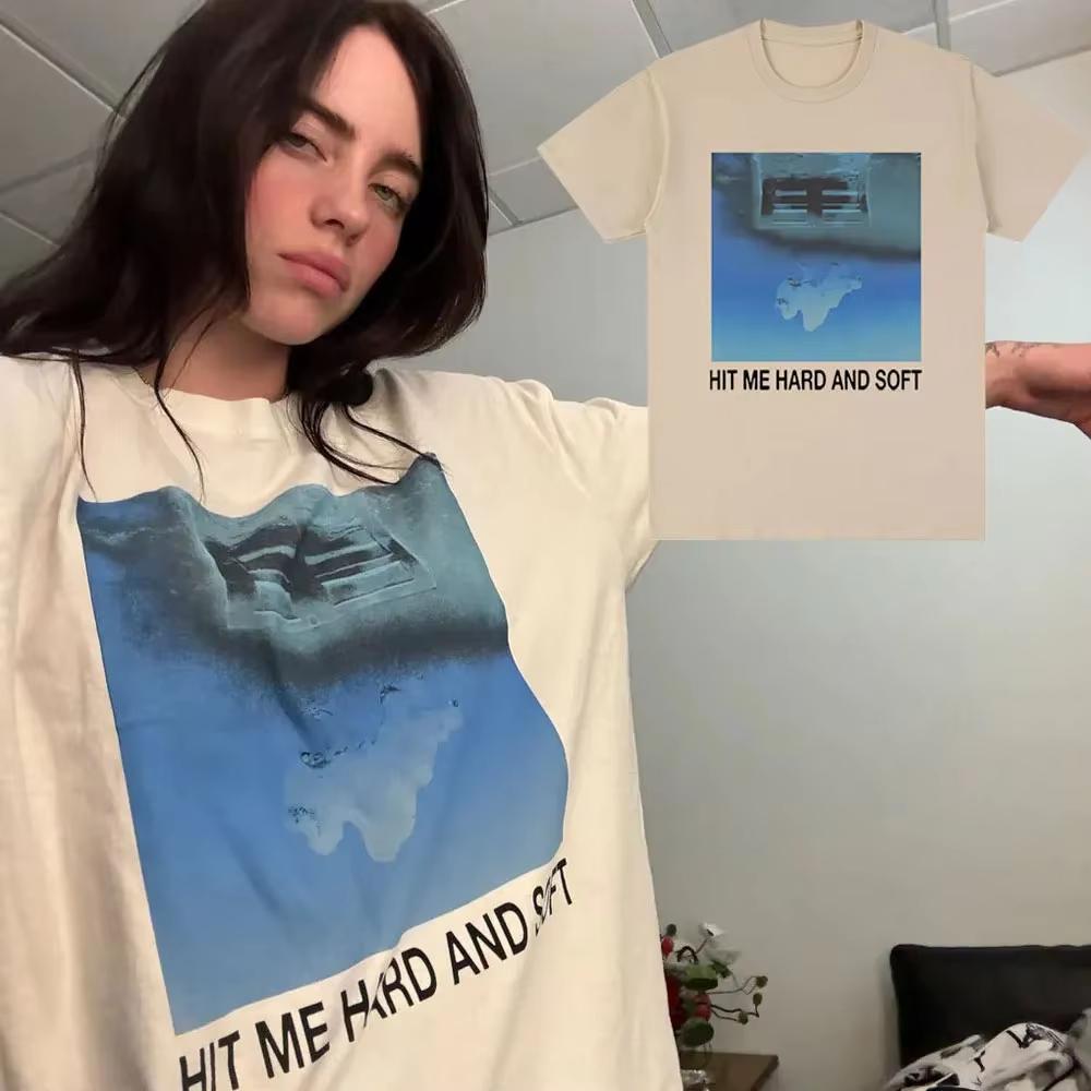 Billie Eilish  Hit Me Hard and Soft The Tour Live In 3D Tshirt 2026 Summer Unisexs Womens Cotton Oversized Tshirt Y2K