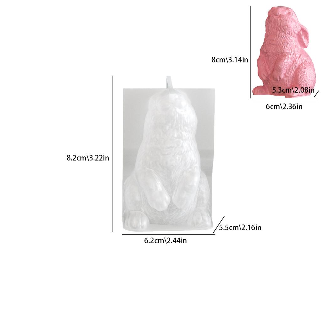 Easter Bunny Silicone Candle Mold DIY Handmade 3D Rabbit Figurine Aromatherapy Candle Plaster Concrete Craft Mold Home Decor