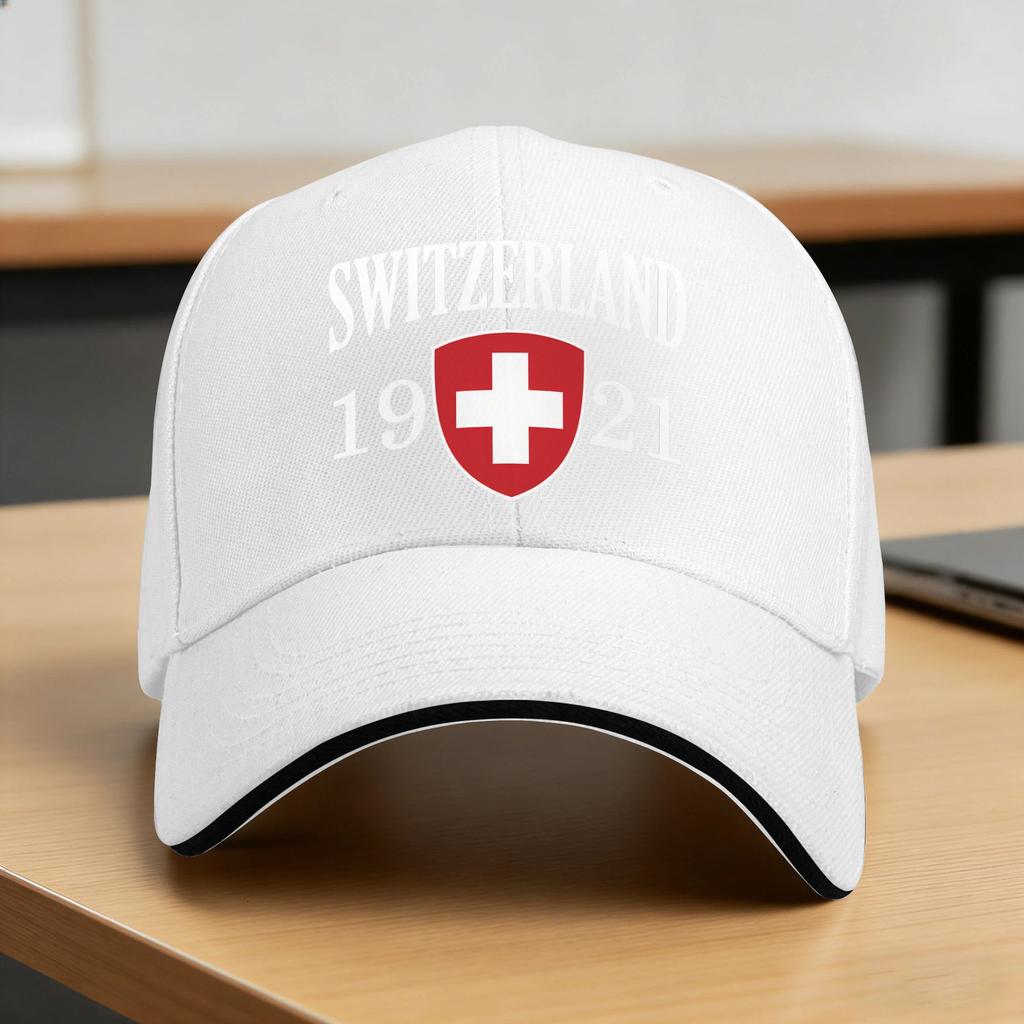Swiss Switzerland Flag Sun Baseball Cap Summer FeUnisex Unisex  Print Trucker Hat High Quality Stylish Outdoor Sport Baseball Caps