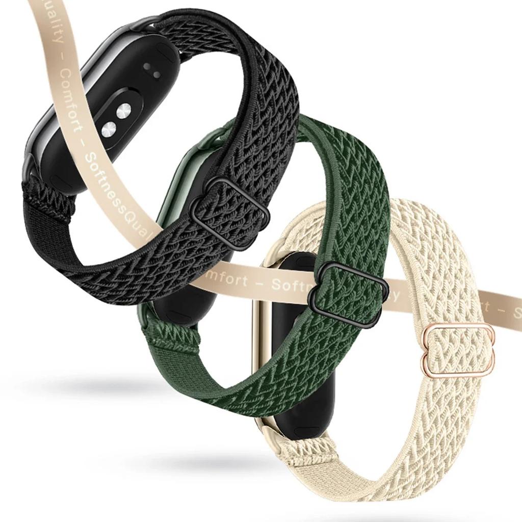 Elastic Nylon Loop Band for Xiaomi Band 10/9/8 Breathable Braided Sport Strap for MiBand 10/9/8 Watch Replacement Bracelet New