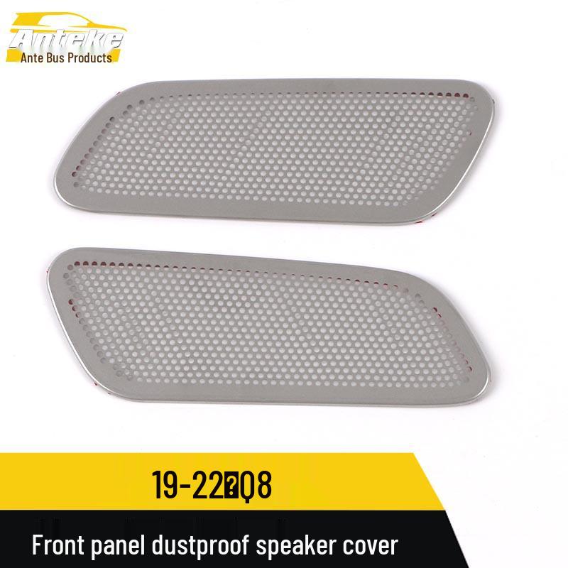 Q8 Stainless Steel Speaker Front Panel Dustproof Cover Sticker for 19-22 Models