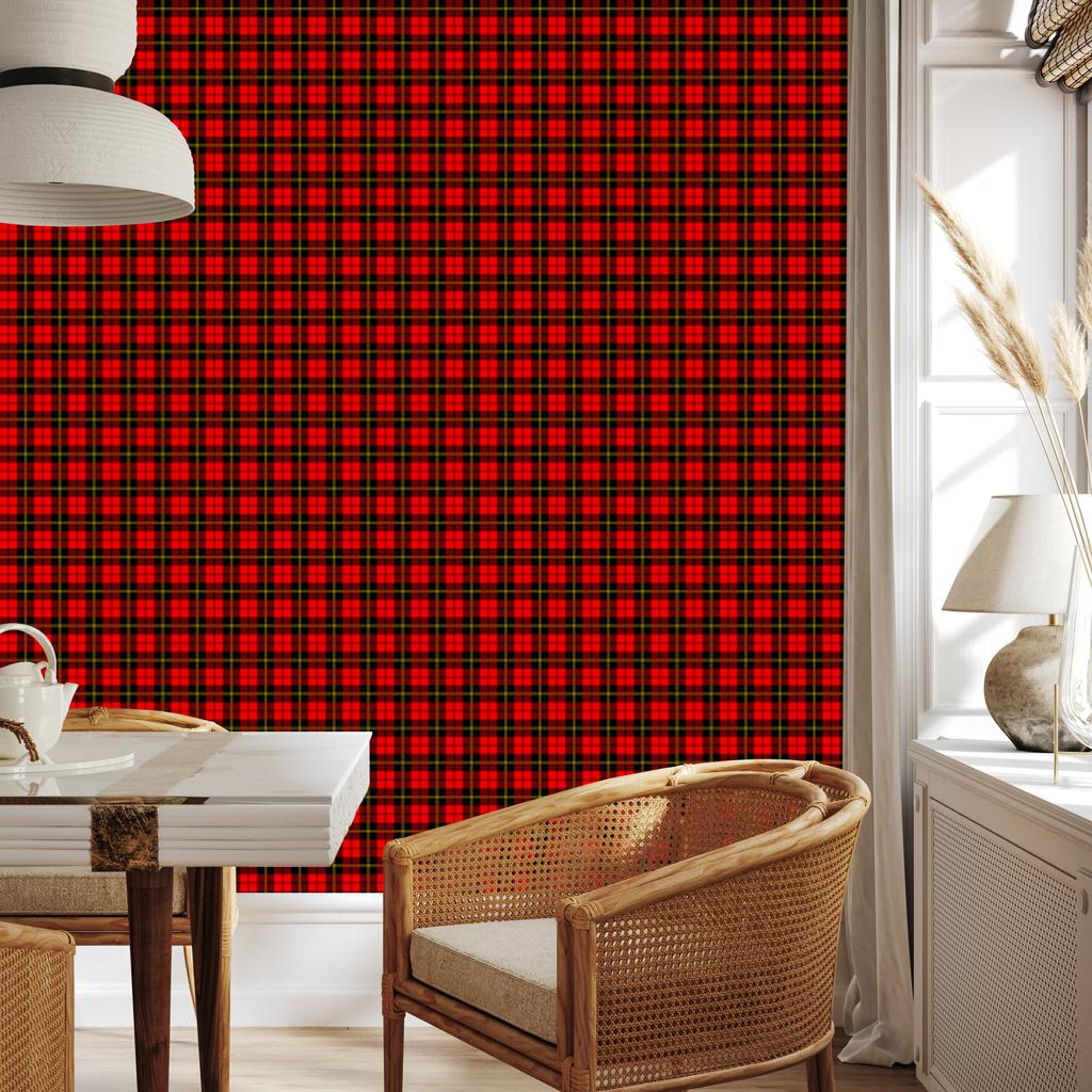 Red Checkered Wallpaper Burgundy, Red and Black 50x1000