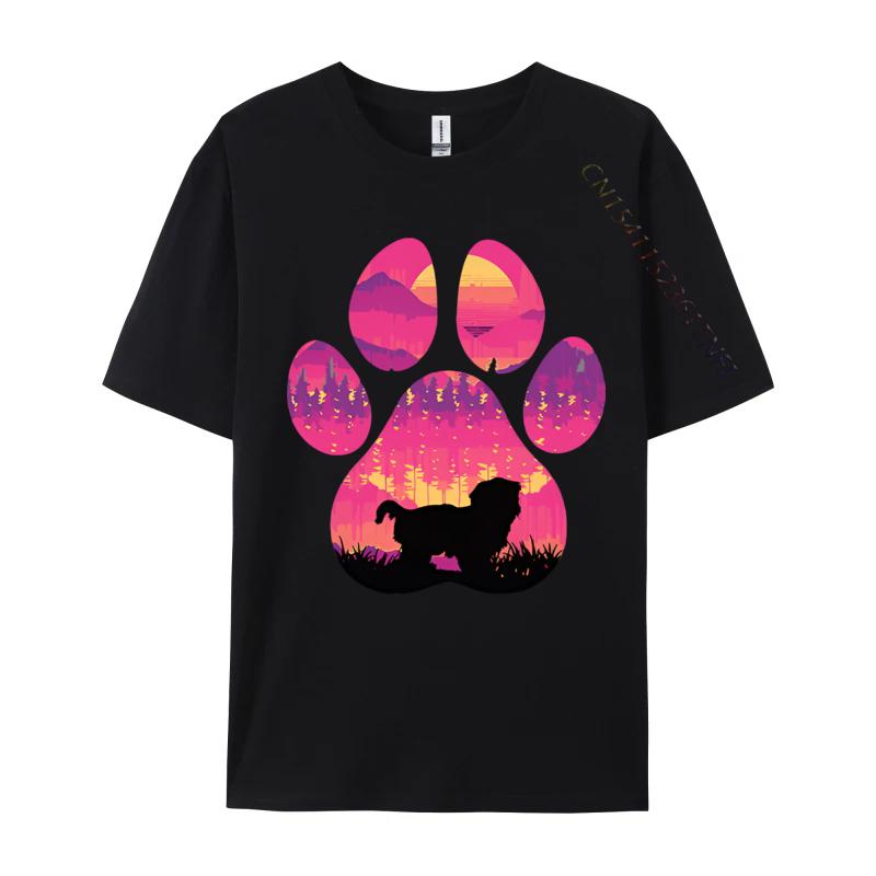 Maltese ShihTzu Paw Mom Dad Dog Lover Tshirt Cotton Men Tees Print T Shirt Street New Arrival Teeshirt