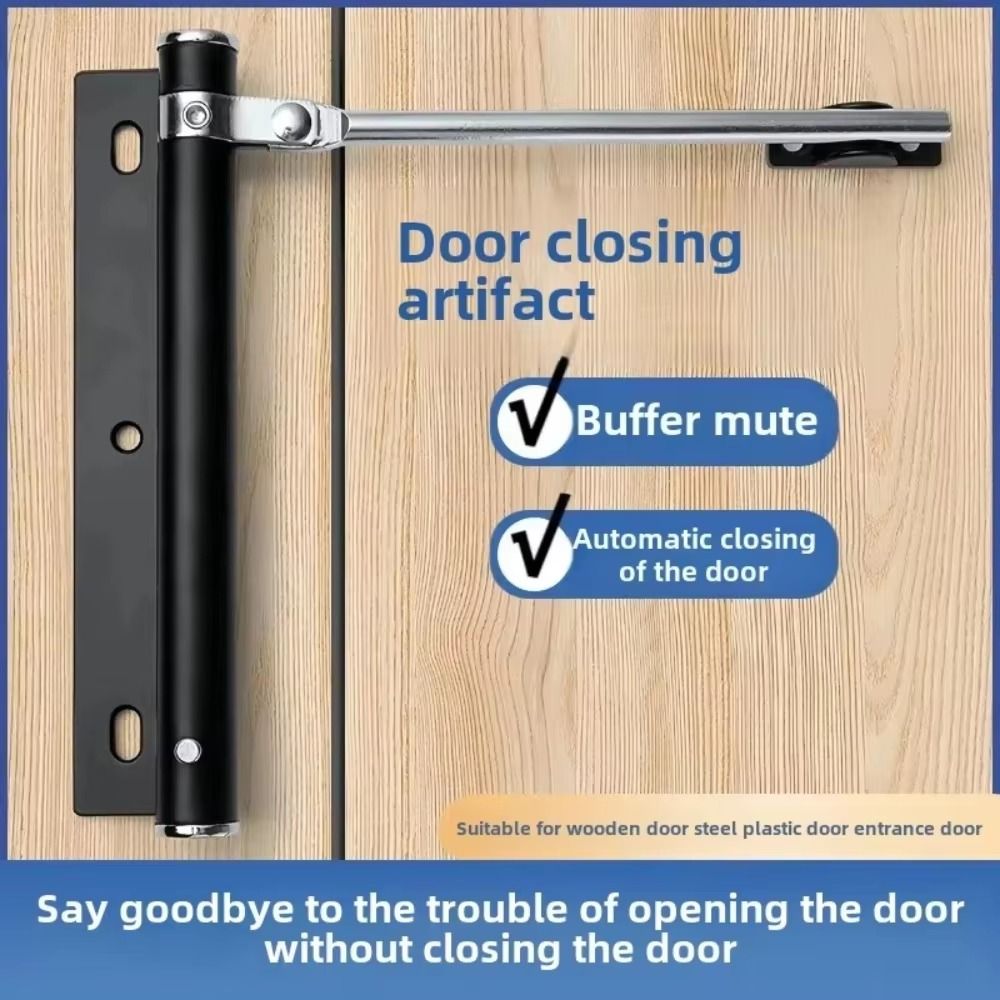 Stainless Steel Automatic Door Closer Lightweight Adjustable Door Closing Hinge Durable Anti-Collision Damper Buffer