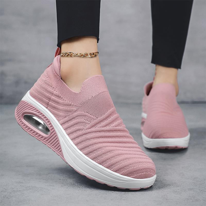 Women Slip on Walking Shoes Women Black Pink Blue Grey Sneakers Elevator Platform Socks Shoes Women's Orthopedic Casual Shoes Plus Size 42