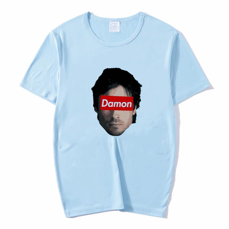 La Maglietta Diaries Stampa Damon Estiva Larga T-shirt Donna Ulzzang Casual T-shirt Harajuku