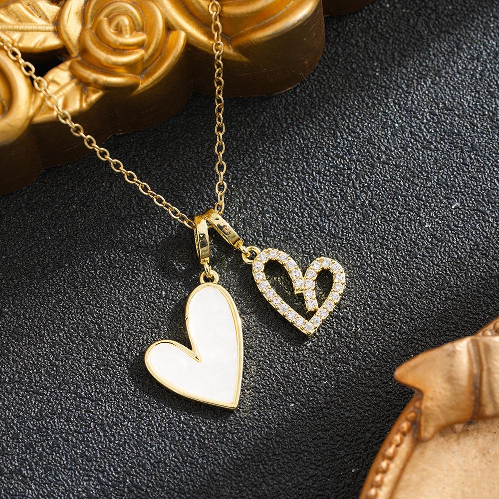 Titanium Steel Women's Exquisite Collarbone Necklace with Copper Micro-Inlaid Plating